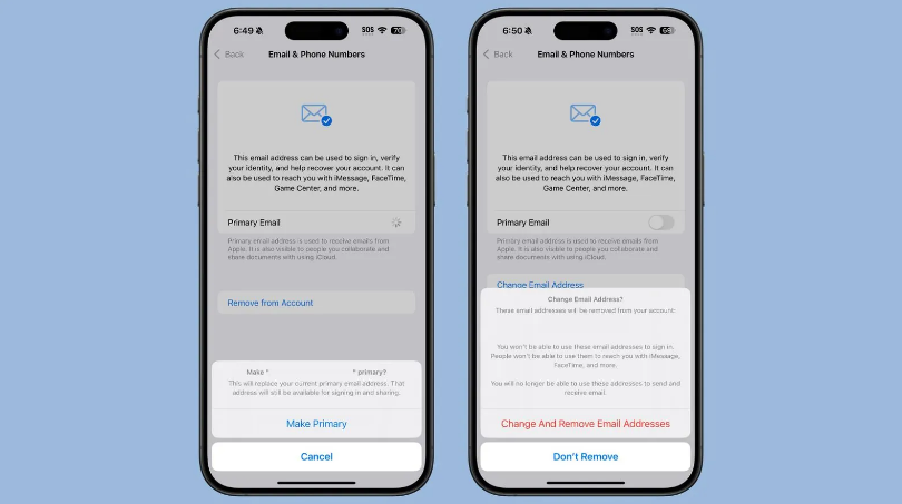 武定苹果手机维修分享苹果 iOS 18.1 支持设置“主要”邮箱地址并更改 iCloud 邮箱 
